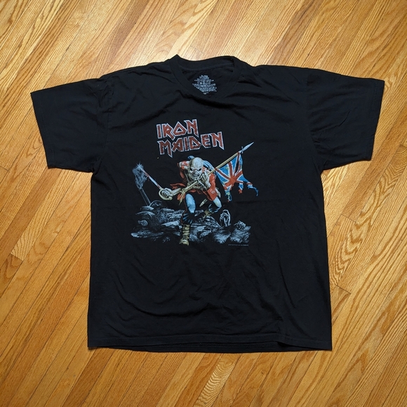Band Shirt Iron Maiden Heavy Metal music tee XL Philips Philcos black unisex men - Picture 1 of 9